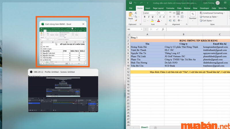 Phần còn lại của tệp Excel sẽ tự động điều chỉnh để phù hợp với phần còn lại của màn hình
