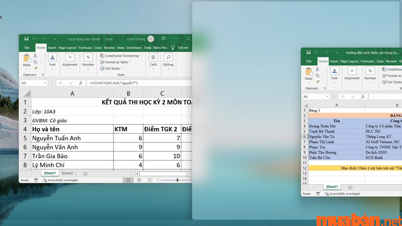 Việc chọn file Excel nào đầu tiên không ảnh hưởng đến cách mở 2 file Excel cùng lúc