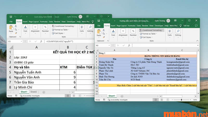 File Excel thứ 2 phải có sẵn trên màn hình Desktop mới có thể thực hiện được