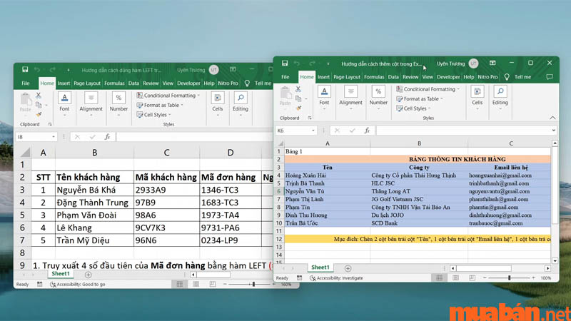 Bạn có thể dễ dàng làm việc cùng lúc trên 2 file Excel khác nhau