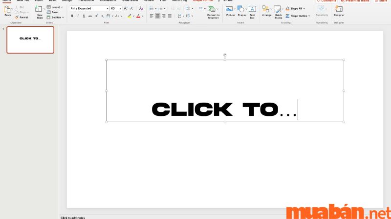 Cách viết chữ trong PowerPoint trực tiếp vào slide - Bước 2