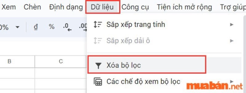 cách xóa dòng trống trong google sheet