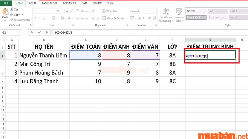 Tính trung bình trong Excel theo từng giá trị