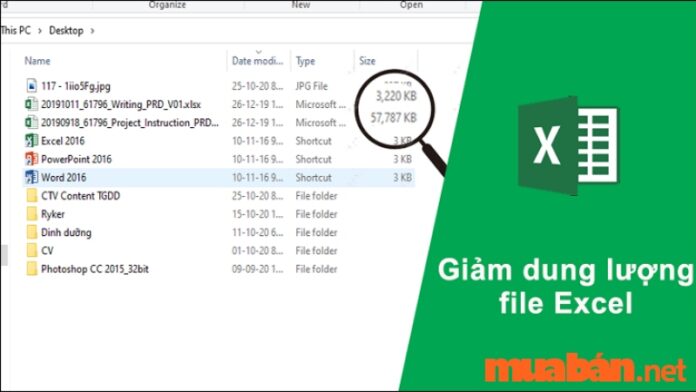 cách giảm dung lượng file excel