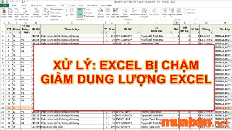 cách giảm dung lượng file excel