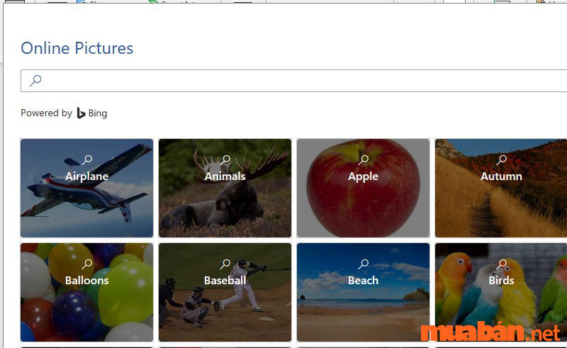 Tìm kiếm hình ảnh từ Bing hay OneDrive