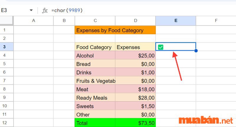 cách tạo checklist trong google sheet