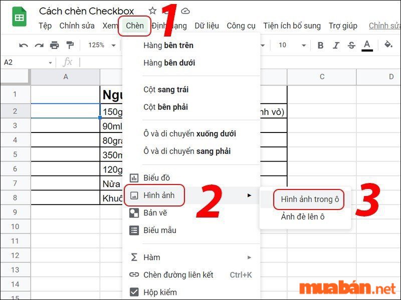 cách tạo checklist trong google sheet