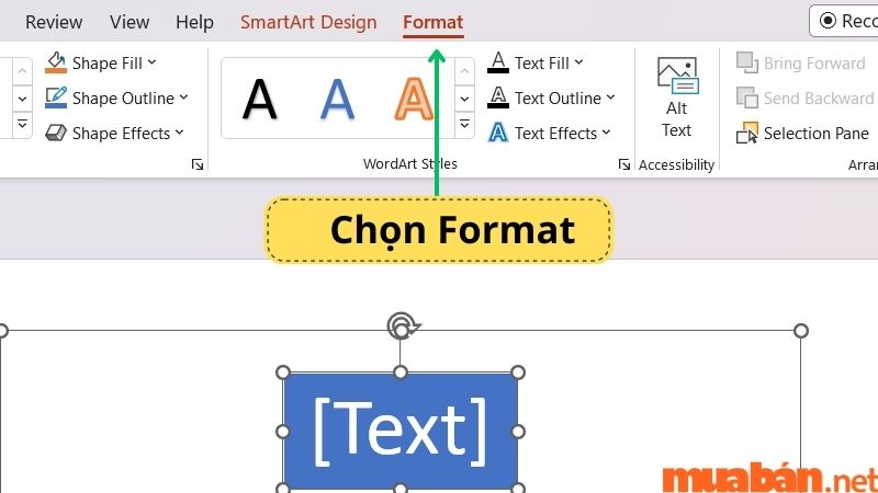 Chọn Format để định dạng