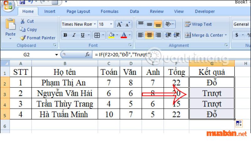 Cách dùng hàm IF trong Excel chi tiết và đơn giản