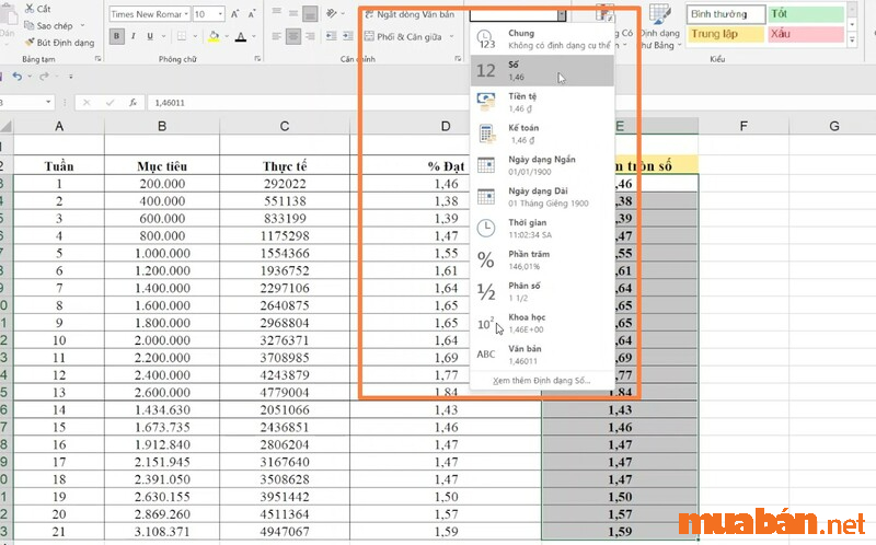 Cách làm tròn số trong Excel