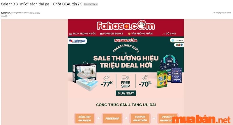 Email gửi các thông tin sản phẩm