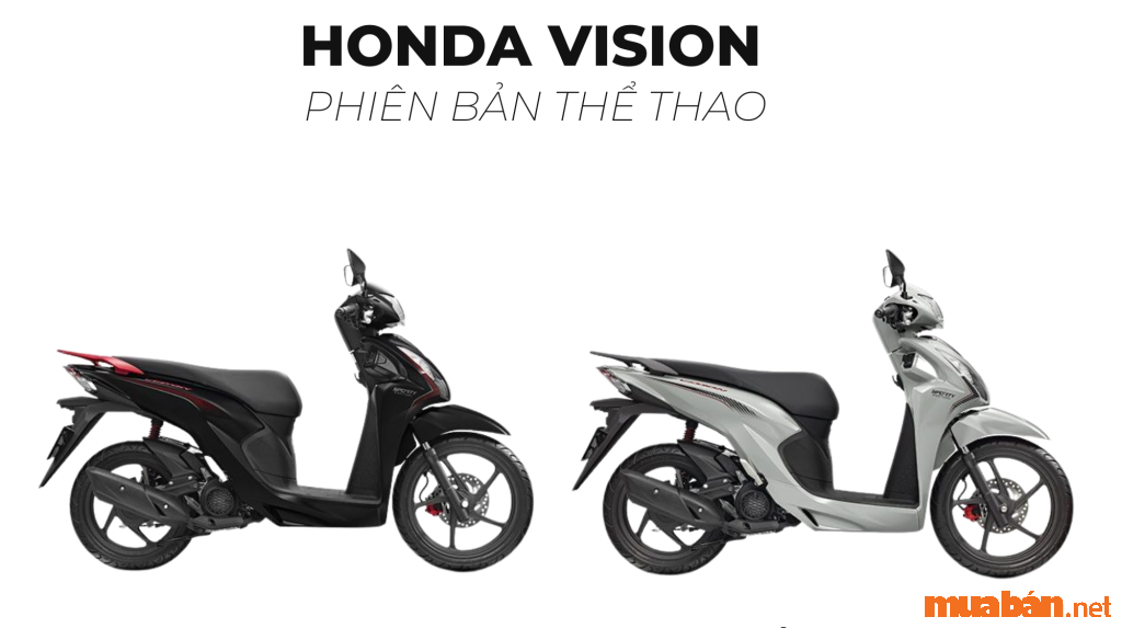 Honda Vision 2024 Phiên Bản Thể Thao - Màu trắng, đen
