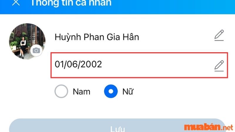 cách đổi ngày sinh trên zalo