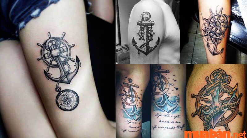 Đỗ Nhân Tattoo Studio  Đúng như tên gọi và hình ảnh bánh lái chính là thứ  giúp con thuyền tình yêu đi đến bến bờ hạnh phúc Còn mỏ neo giúp