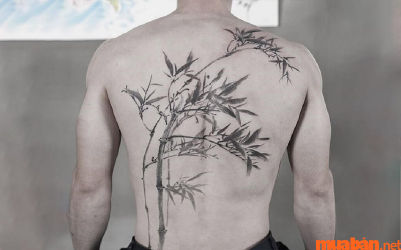 Hình xăm cây tre trên lưng đẹp cho nam giới mệnh Mộc