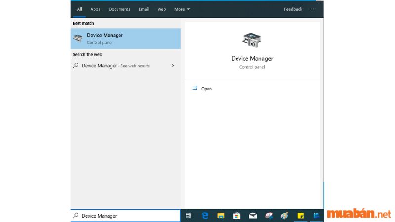 Nhập "Device Manager" vào ô tìm kiếm