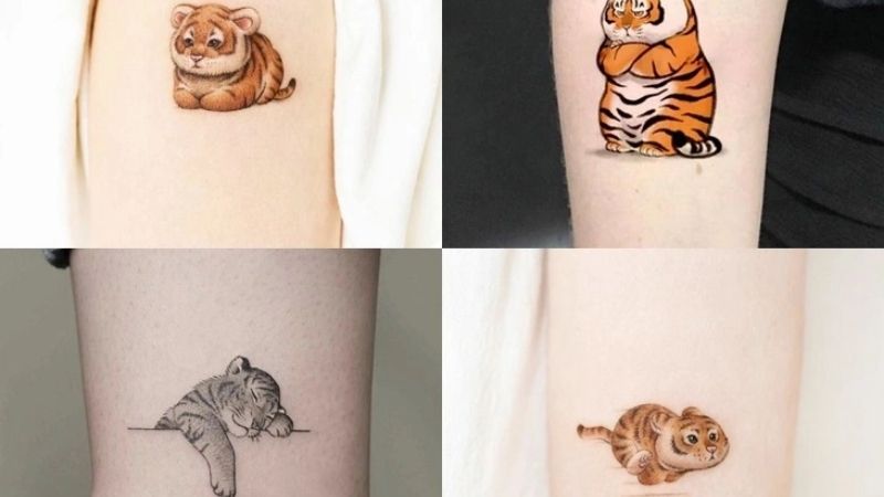 Hình xăm cute động vật trên cánh tay