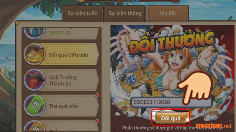 Nhập code trong game