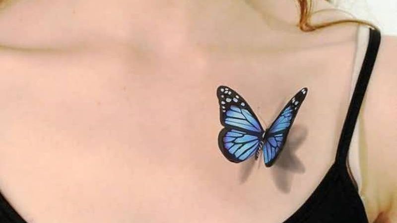 Hình xăm 3D con bướm