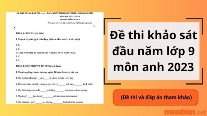 Tổng hợp bộ đề thi khảo sát đầu năm lớp 9 môn anh mới nhất