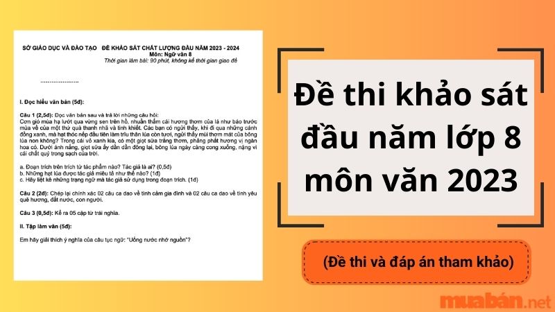 Tổng hợp đề thi khảo sát đầu năm lớp 8 môn văn (kèm đáp án)