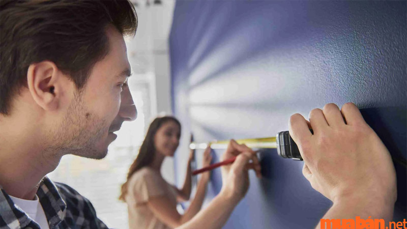 Diện tích sơn tường được tính theo hệ số sơn trong nhà