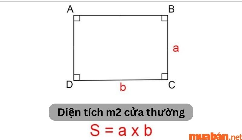 Cách tính mét vuông cửa thông thường