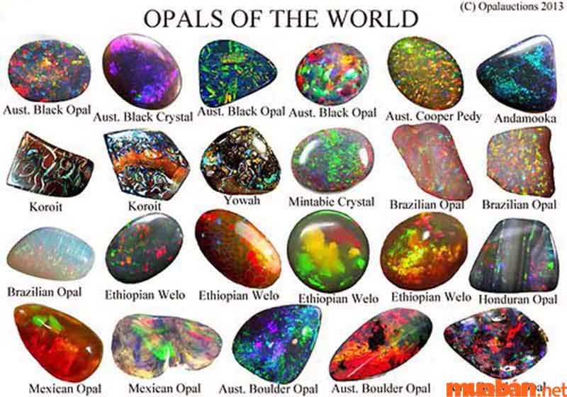 Người ta thường phân loại Opal thông qua màu sắc