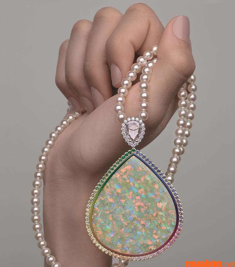 Vòng cổ đá Opal thiết kế tinh xảo