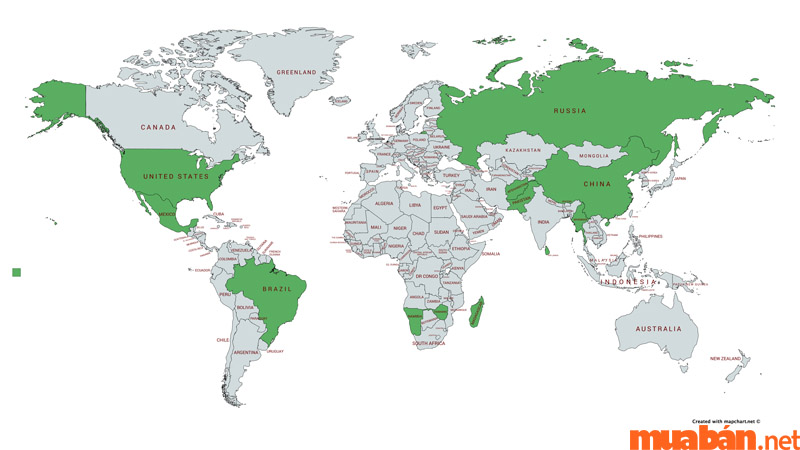 Bản đồ phân bổ đá Topaz trên thế giới