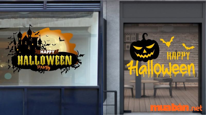 Trang trí Halloween bằng decal dán cửa kính 2