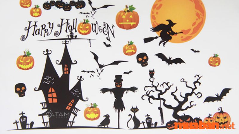 Ý tưởng trang trí Halloween kinh dị bằng giấy decal dán tường độc đáo 2