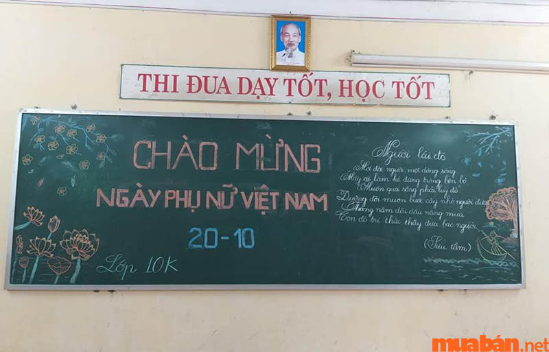 Mẫu trang trí bảng 20/10 đơn giản