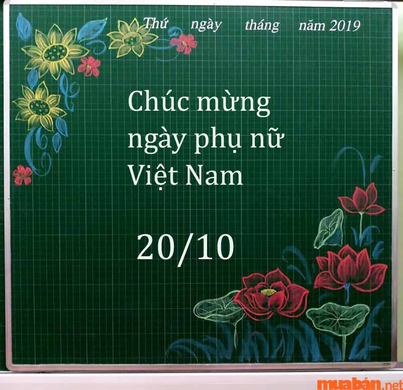 Họa tiết hoa đẹp trang trí bảng ngày 20/10