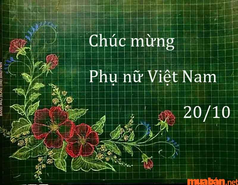 Mẫu trang trí 20/10 xinh xắn với hoa ở góc bảng