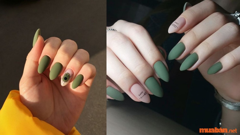 Nail xanh bơ sơn nhám đẹp