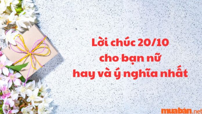 lời chúc 20/10 cho bạn nữ