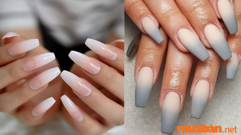 Mẫu nail trắng ombre tối giản nhưng ấn tượng 