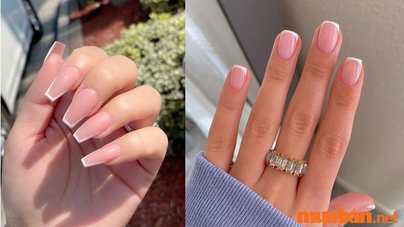 Mẫu nail đầu móng trắng đẹp, đơn giản