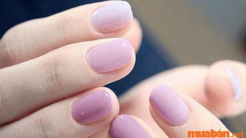 Mẫu nail trơn pastel màu tím khoai môn nữ tính, bắt mắt