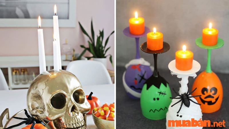 Trang trí Halloween cho văn phòng bằng nến hoặc đèn led mẫu 1