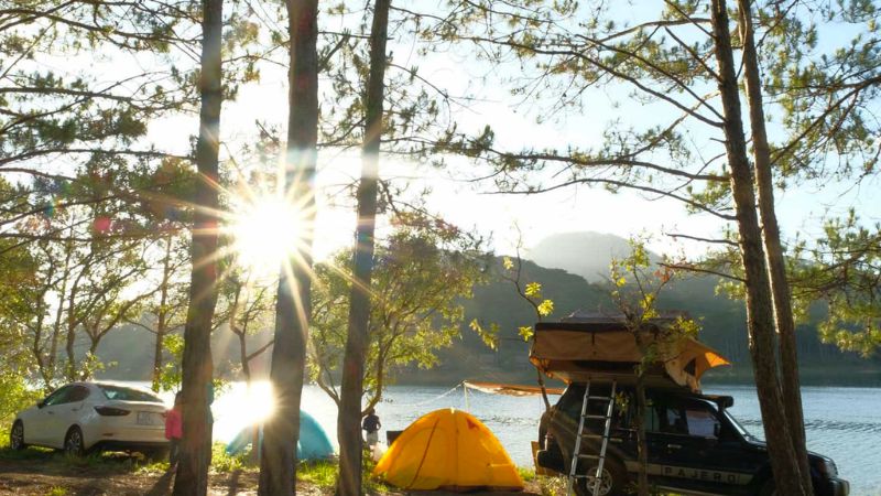 Cắm trại ở hồ Tuyền Lâm
