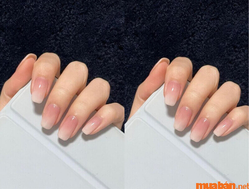 Mẫu nail hồng thạch sơn bóng đẹp