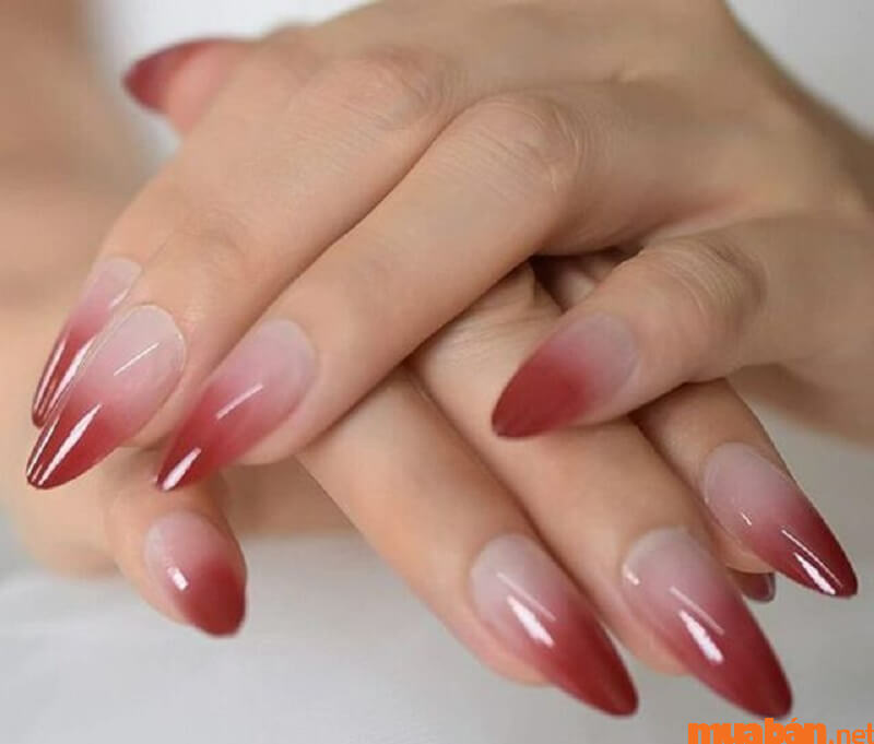 Mẫu nail hồng thạch ombre đẹp