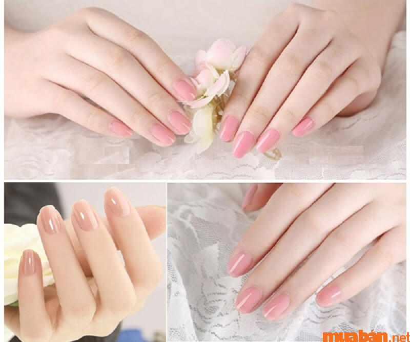 Nail hồng thạch dạng gel đơn giản nhẹ nhàng