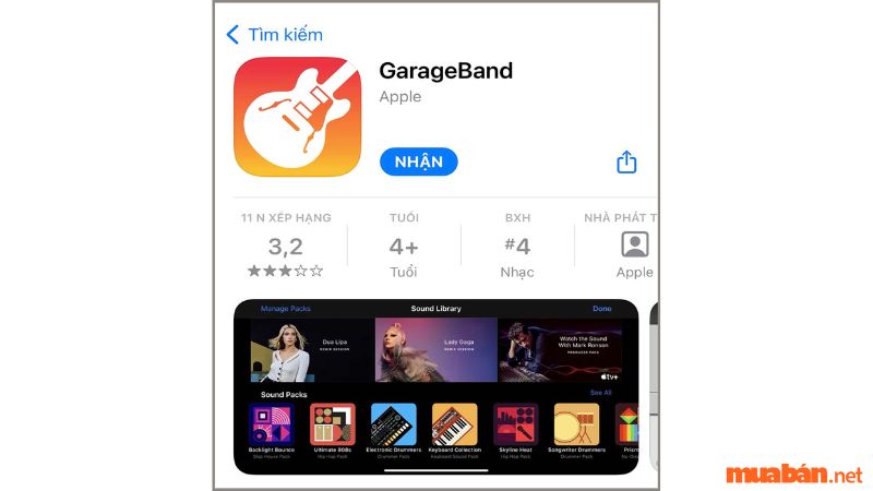 Bước 1 - Cách tải nhạc chuông cho iPhone bằng ứng dụng GarageBand