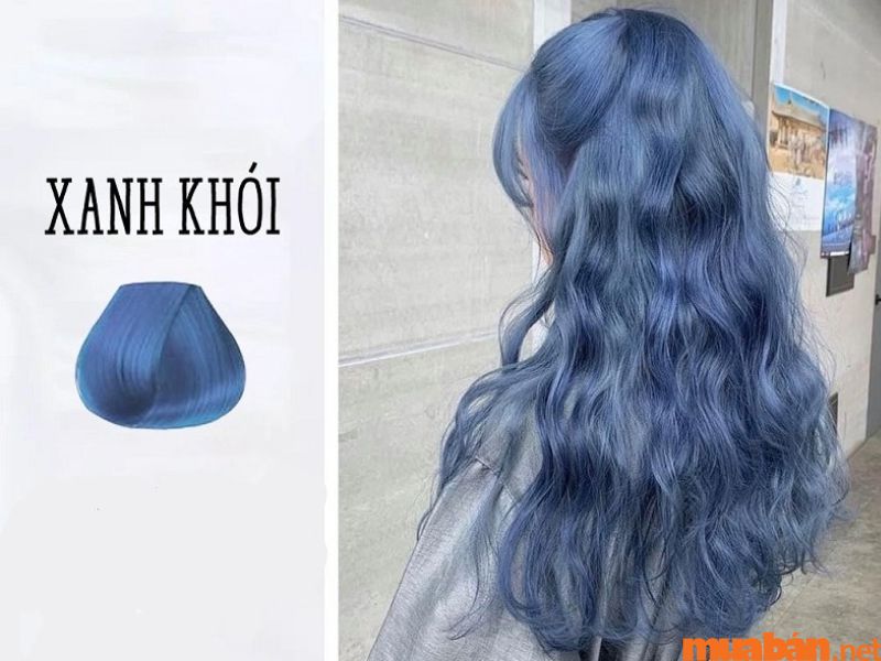 Mẫu tóc xanh khói đậm mang phong cách phương Tây