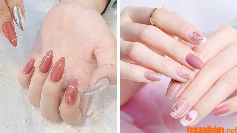 Mẫu nail Hàn Quốc họa tiết đơn giản sang chảnh