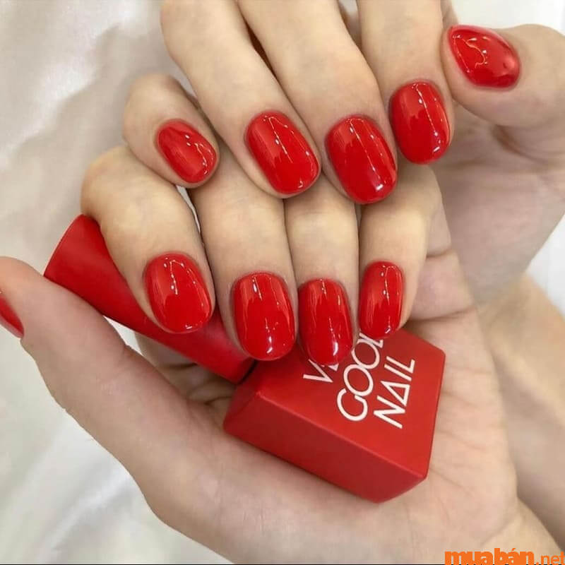 Nail Hàn Quốc màu son môi tươi tắn